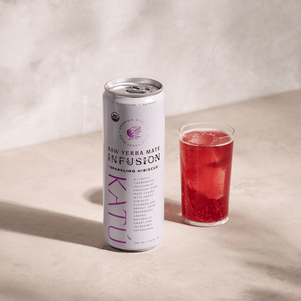 Organic Sparkling Hibiscus Yerba Mate