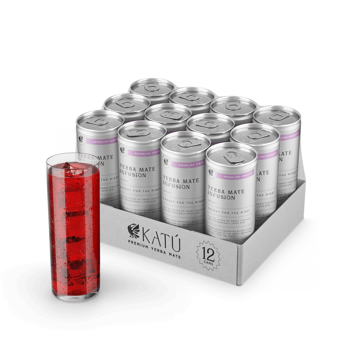 Organic Sparkling Hibiscus Yerba Mate Single Can